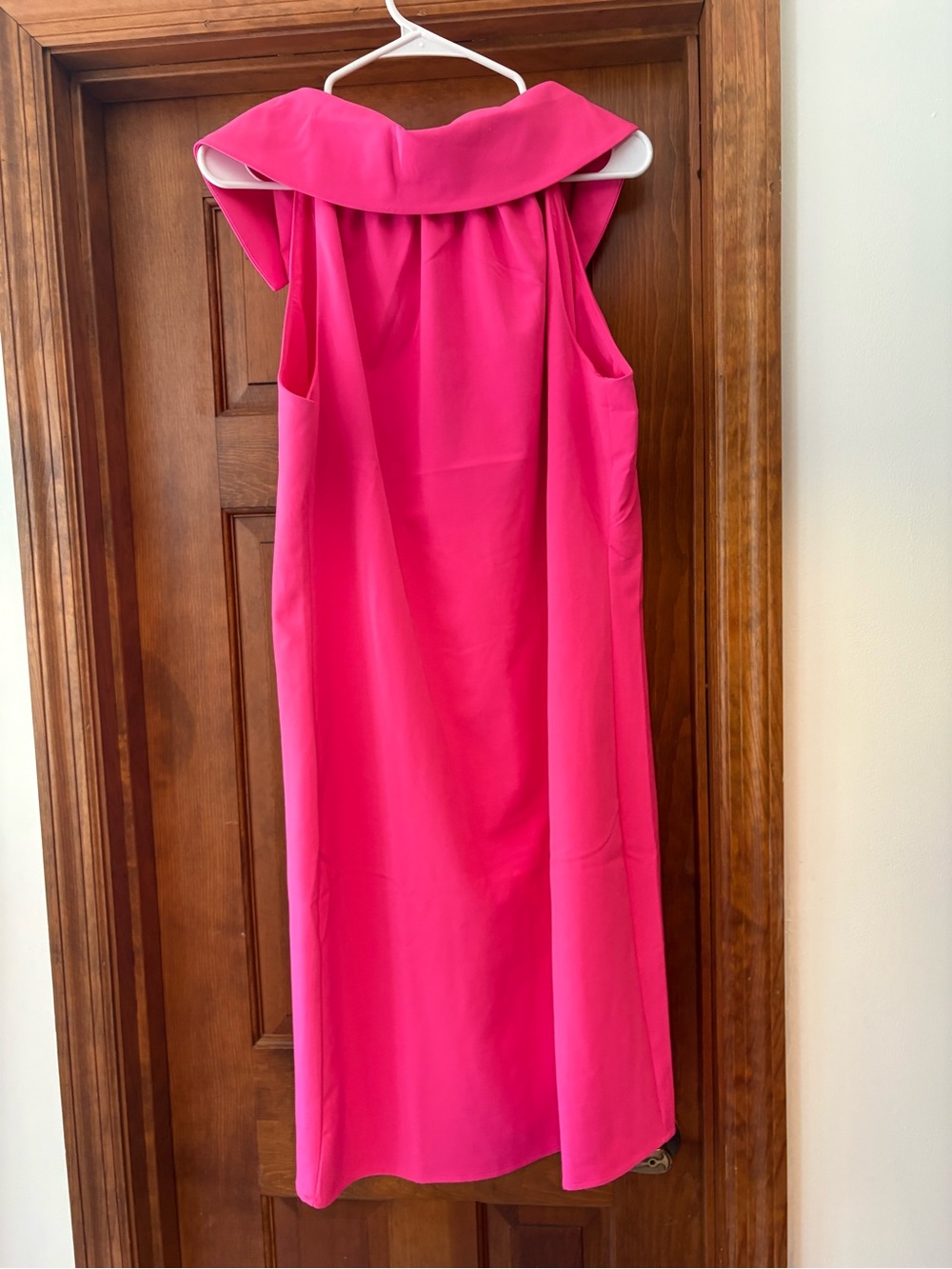 Sail to Sable Hot Pink Sleeveless Midi Dress with Statement Collar